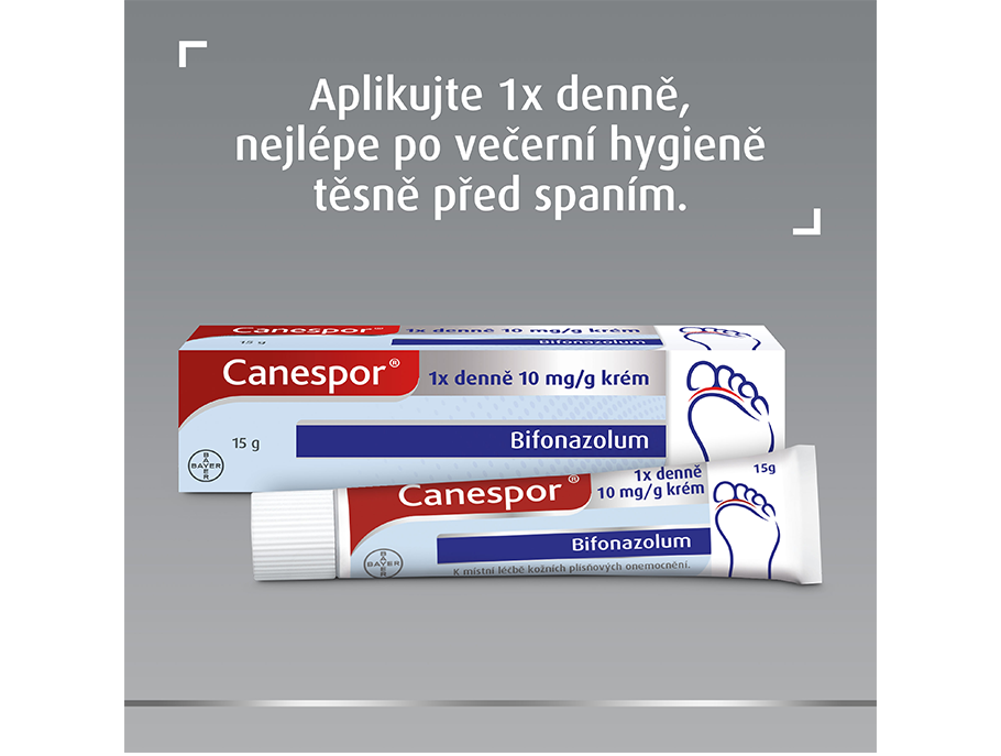 Canespor krém aplikace